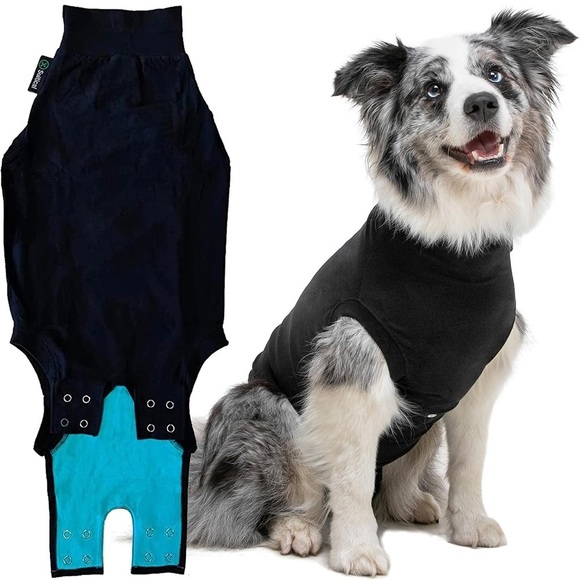Suitical Recovery Suit Dog, Small Plus, Black - Picture 1 of 12